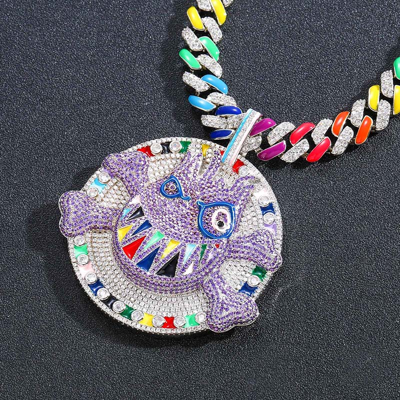 Iced Colorful Litter Monster Pendant