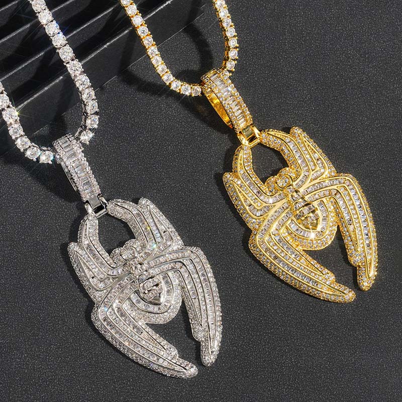 Iced Out Baugette Cut Spider Pendant