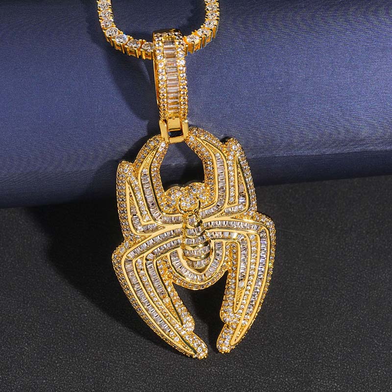 Iced Out Baugette Cut Spider Pendant