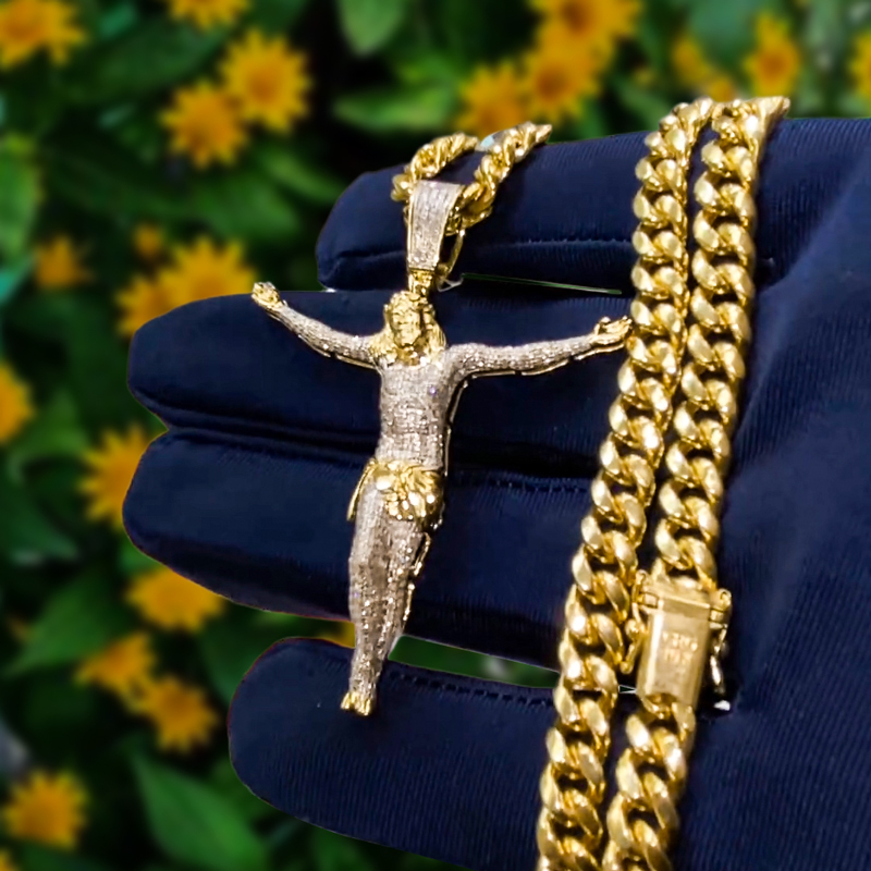 Iced Out Jesus Full-length Figure Pendant