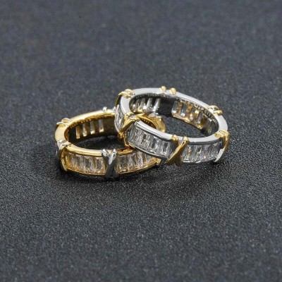 X Two Tone Baguette Ring