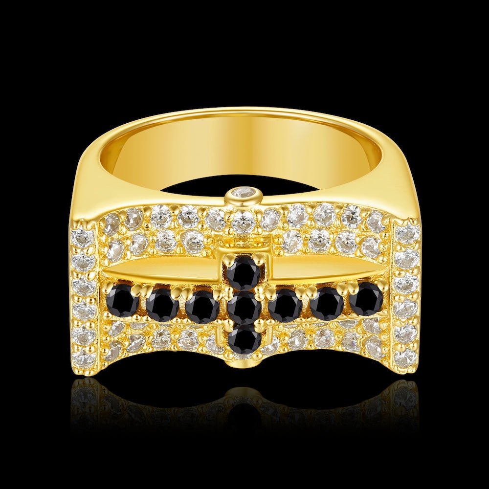 Black Stone Cross Ring Black Stone Cross Ring