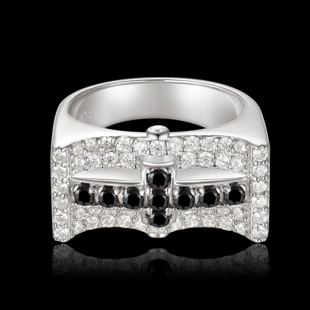 Black Stone Cross Ring Black Stone Cross Ring