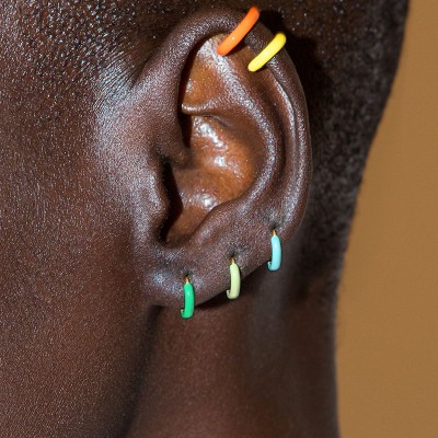 The Neon Enamel Huggies Earrings