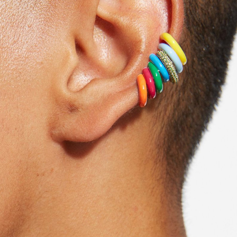 The Neon Enamel Huggies Earrings