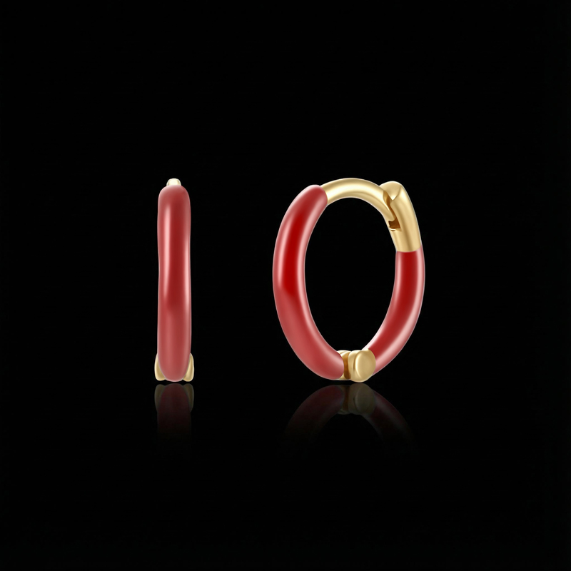 The Neon Enamel Huggies Earrings The Neon Enamel Huggies Earrings