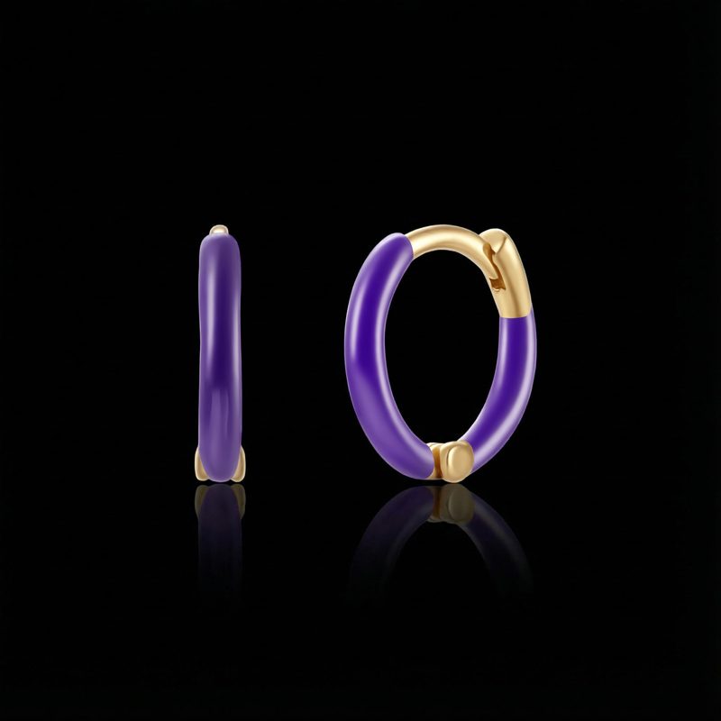 The Neon Enamel Huggies Earrings The Neon Enamel Huggies Earrings