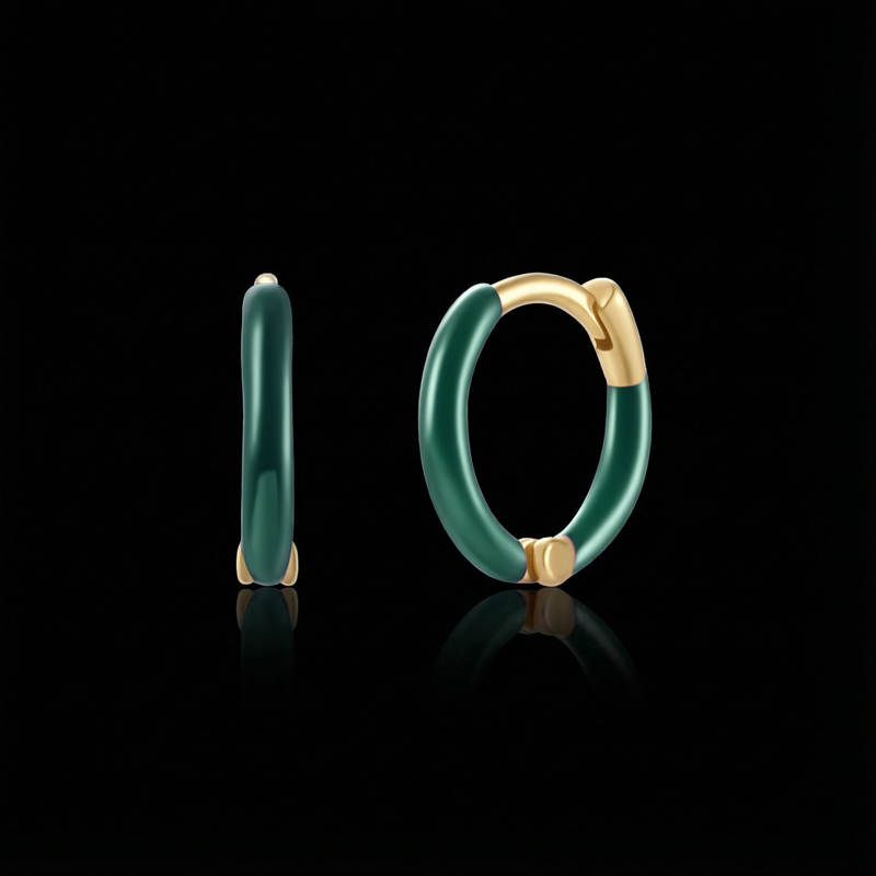 The Neon Enamel Huggies Earrings The Neon Enamel Huggies Earrings