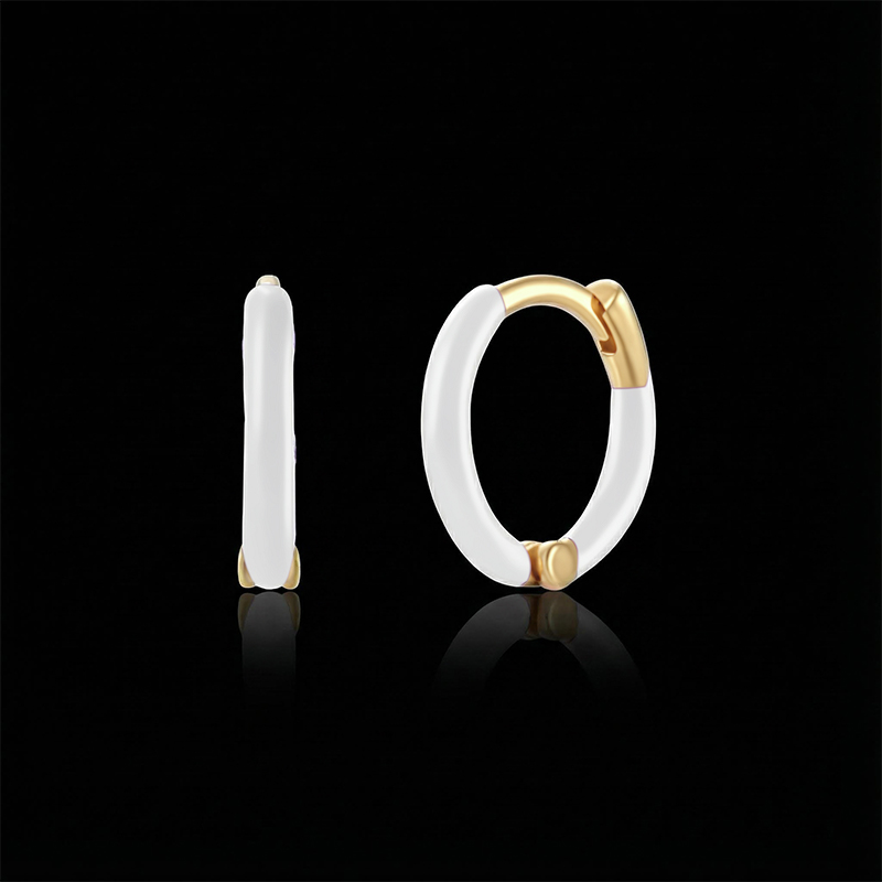 The Neon Enamel Huggies Earrings The Neon Enamel Huggies Earrings