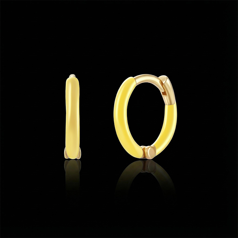 The Neon Enamel Huggies Earrings The Neon Enamel Huggies Earrings