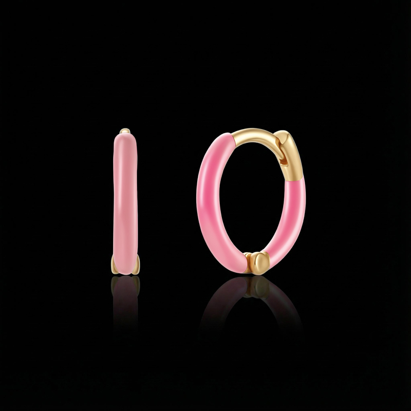 The Neon Enamel Huggies Earrings The Neon Enamel Huggies Earrings