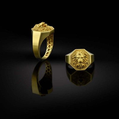 Signet Lion Rings for Men