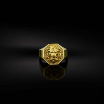 Signet Lion Rings for Men