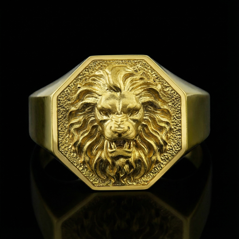 Signet Lion Rings for Men Signet Lion Rings for Men