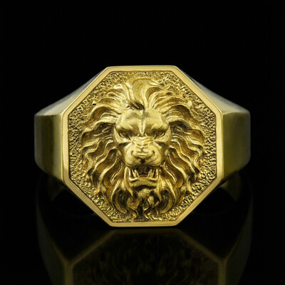 Signet Lion Rings for Men