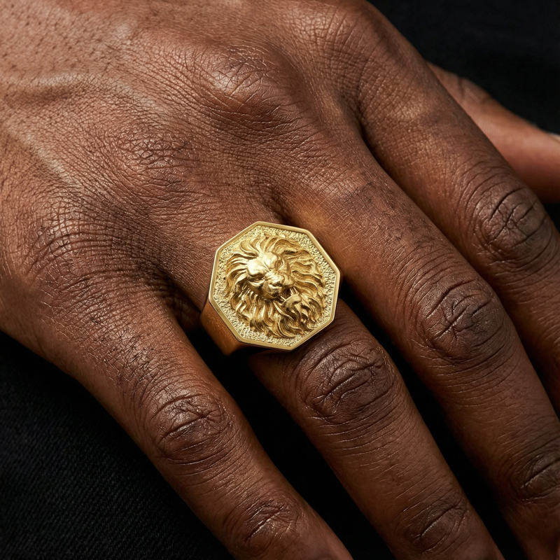 Signet Lion Rings for Men Signet Lion Rings for Men