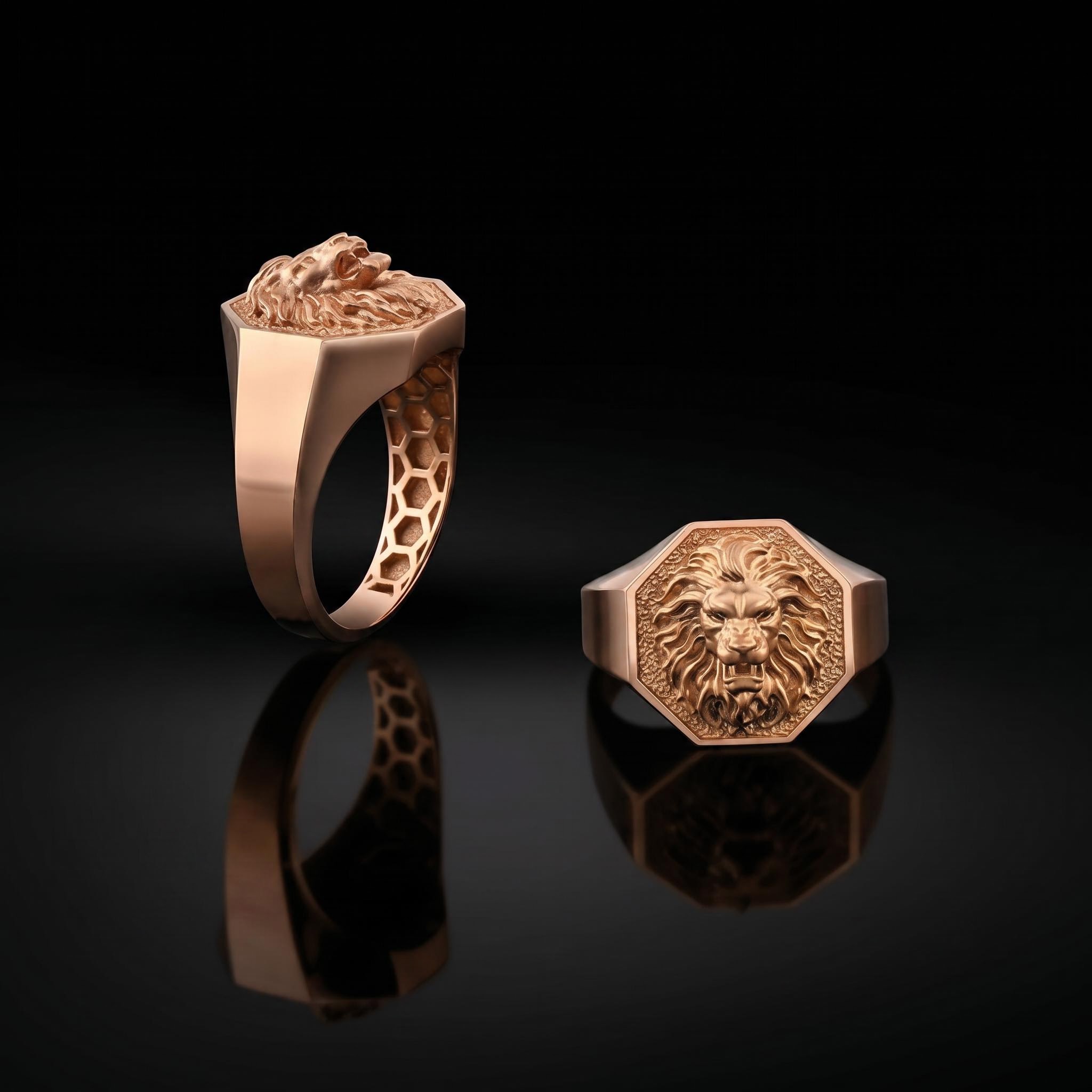 Signet Lion Rings for Men Signet Lion Rings for Men