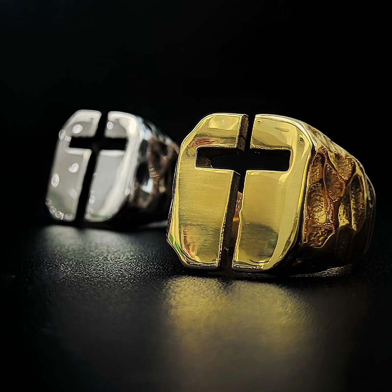 Hollow Cross Ring for Men