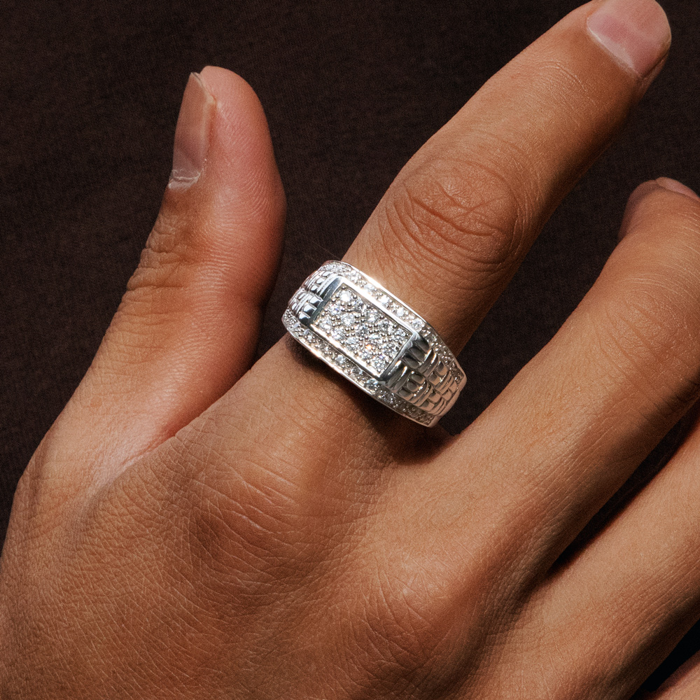 Iced Out Rectangular Ring