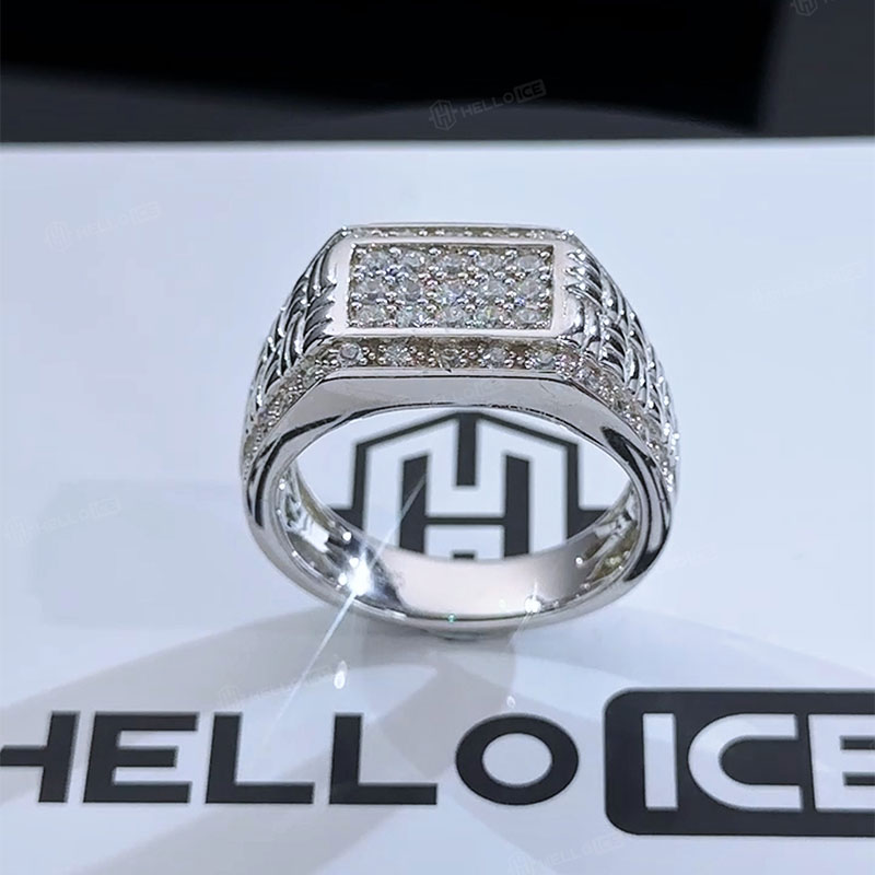 Iced Out Rectangular Ring