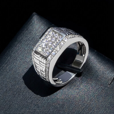 Iced Out Rectangular Ring