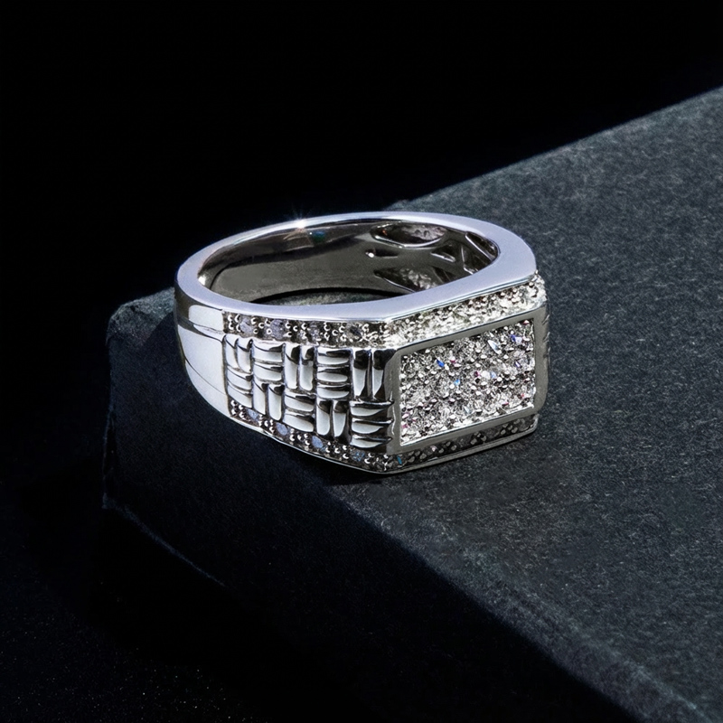 Iced Out Rectangular Ring
