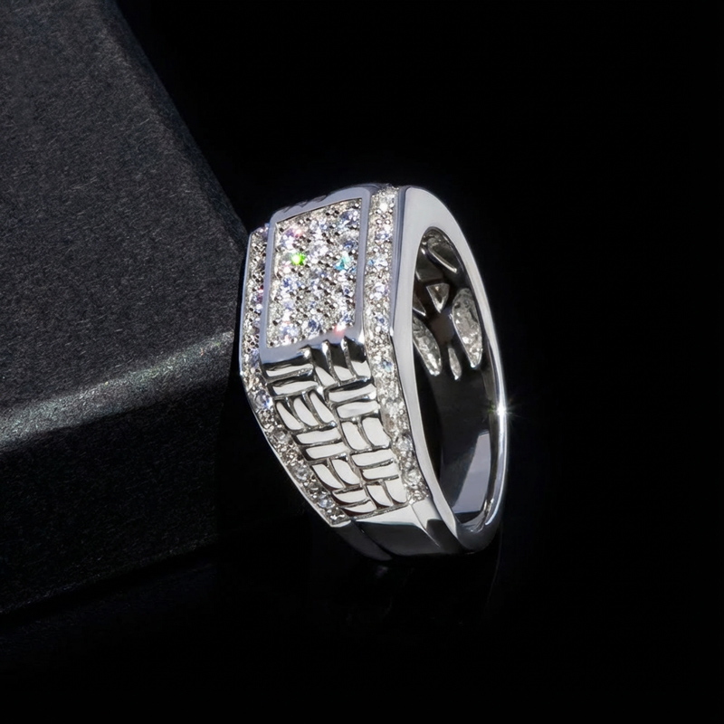 Iced Out Rectangular Ring