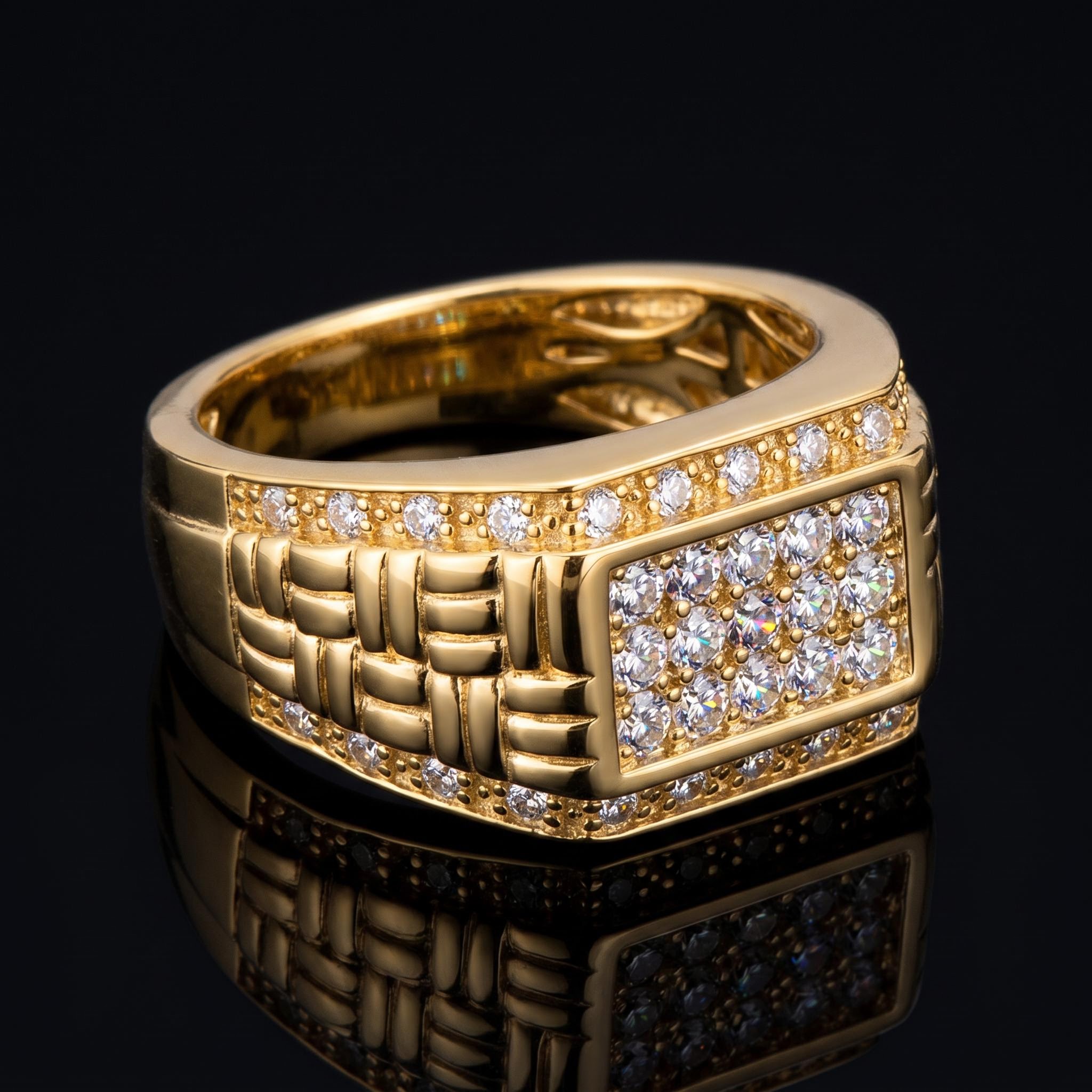 Iced Out Rectangular Ring
