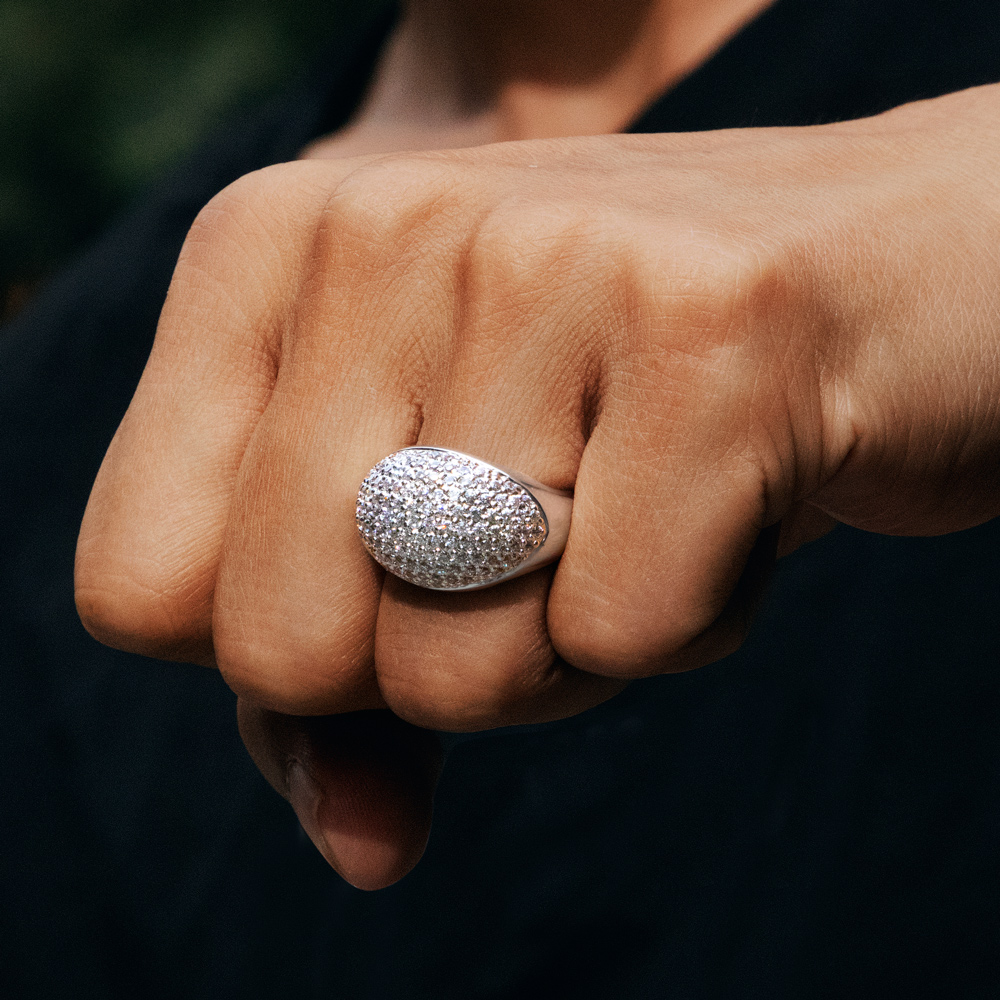 Iced Out Three-dimensional Ring