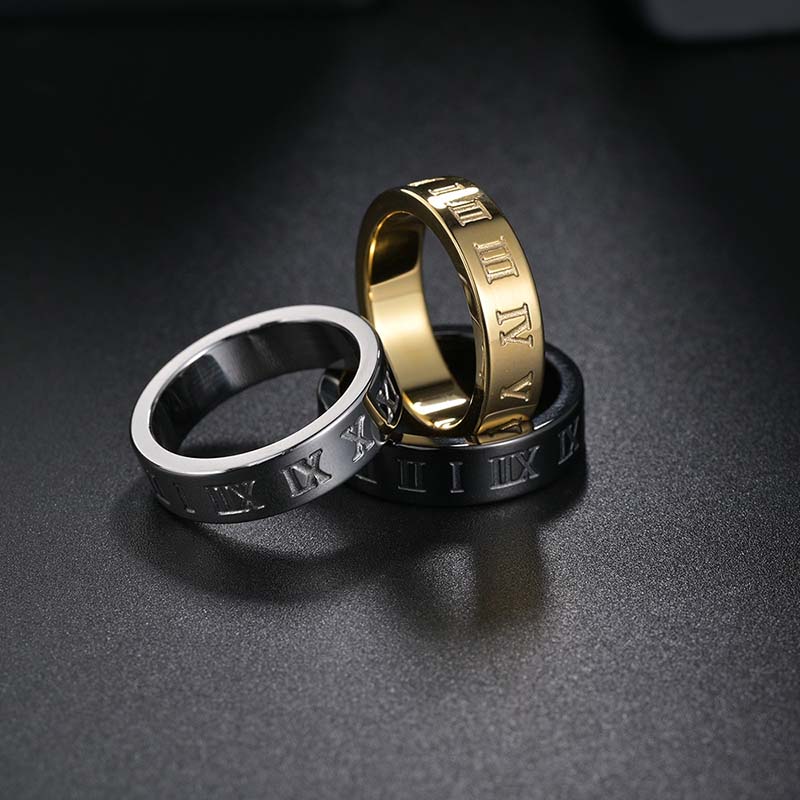 6mm/8mm Roman Numeral Rings