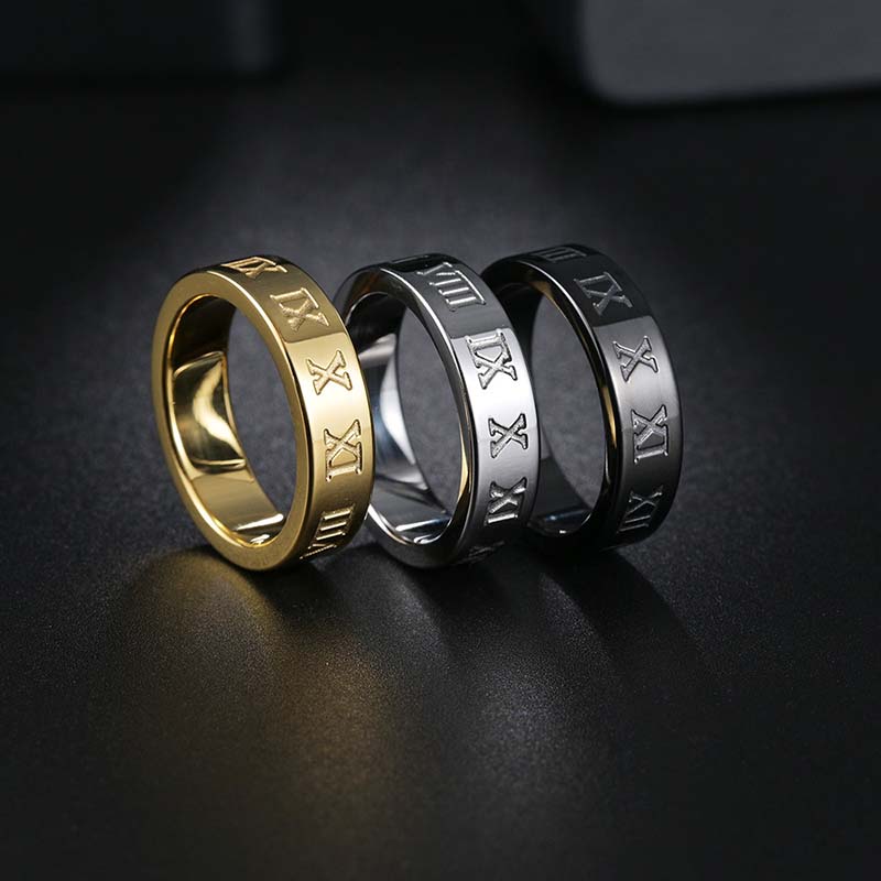 6mm/8mm Roman Numeral Rings