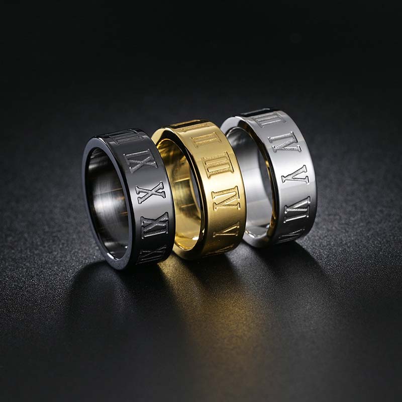 6mm/8mm Roman Numeral Rings