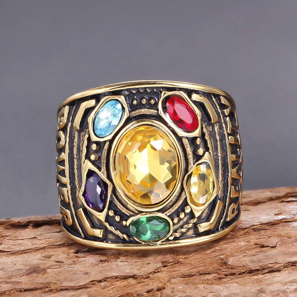 Colorful Diamonds Ring in Gold