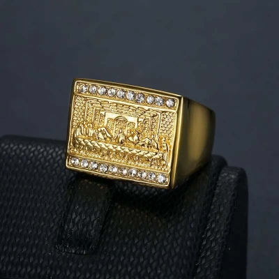 Iced Last Supper Ring for Men