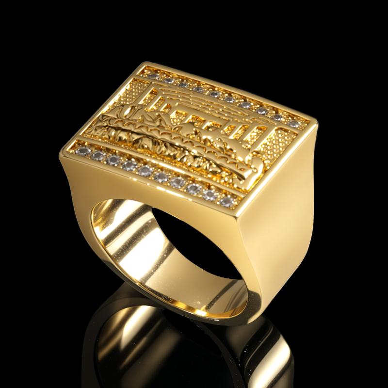 Iced Last Supper Ring for Men