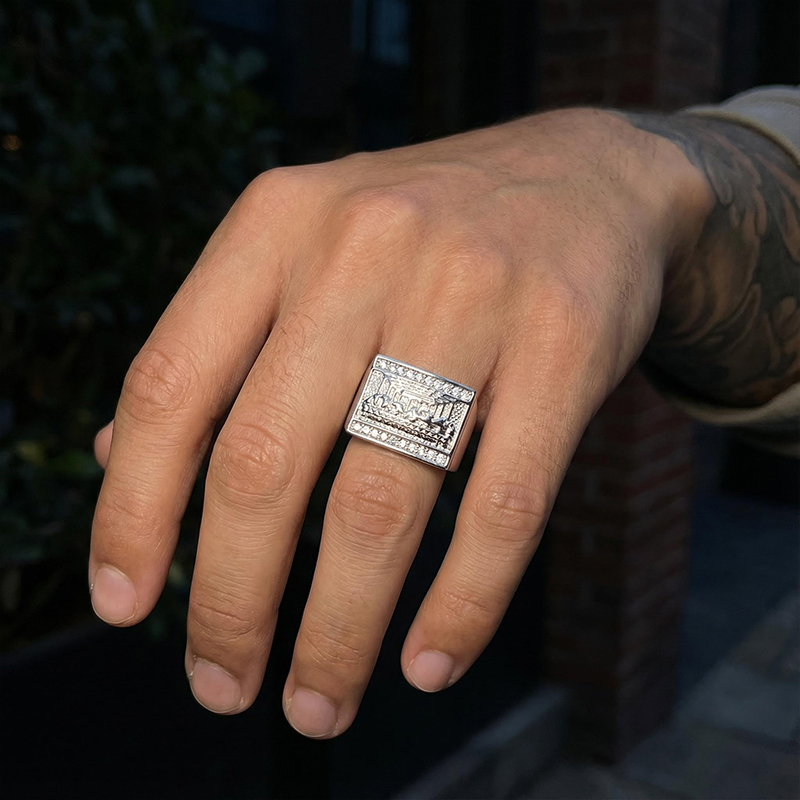 Iced Last Supper Ring for Men