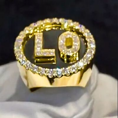 Iced Custom Name Round Ring