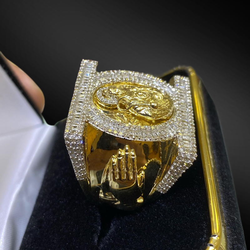 Iced Out Baguette Cut St. Jude Ring