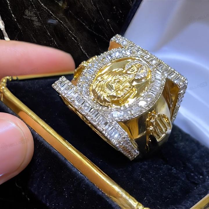 Iced Out Baguette Cut St. Jude Ring
