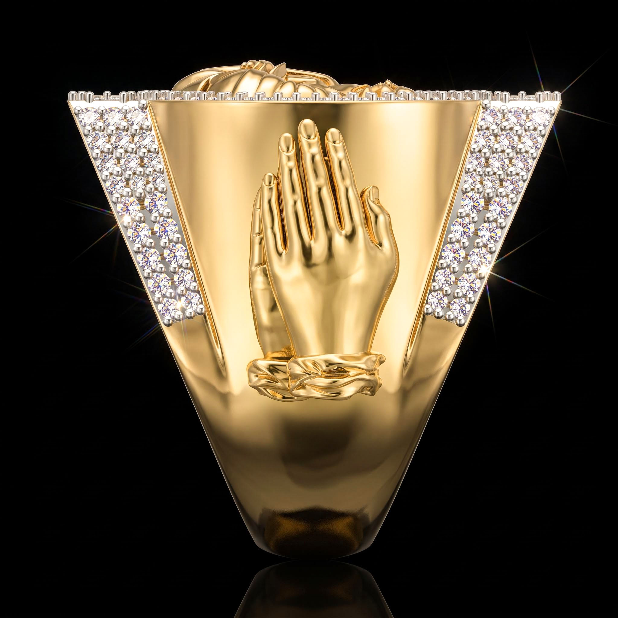 Iced Out Baguette Cut St. Jude Ring