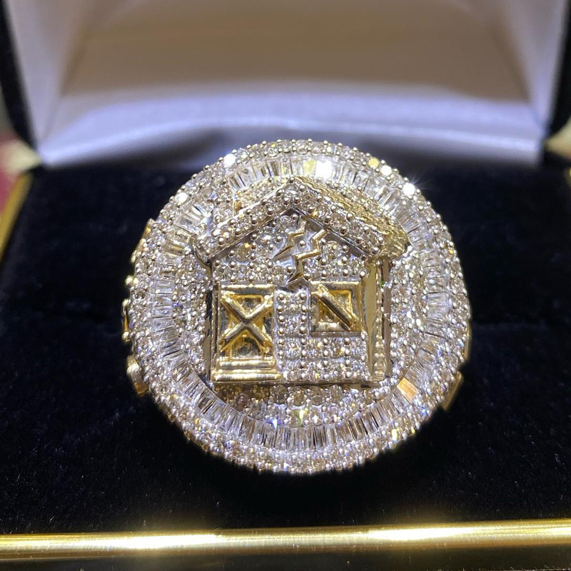 Iced Trap House Ring for Men