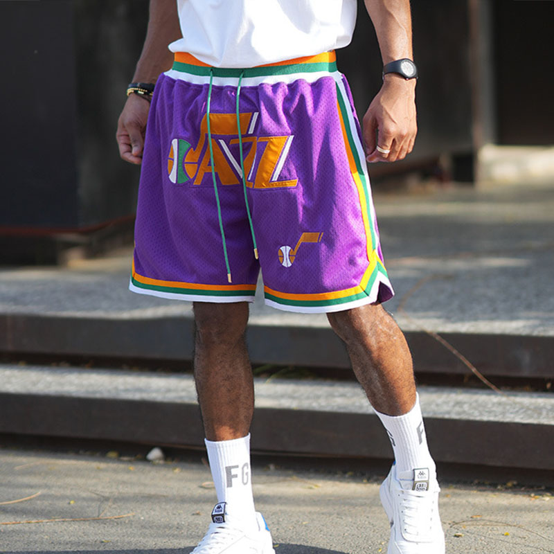 Hip Hop Retro Magic Pocket Embroidered Basketball Shorts