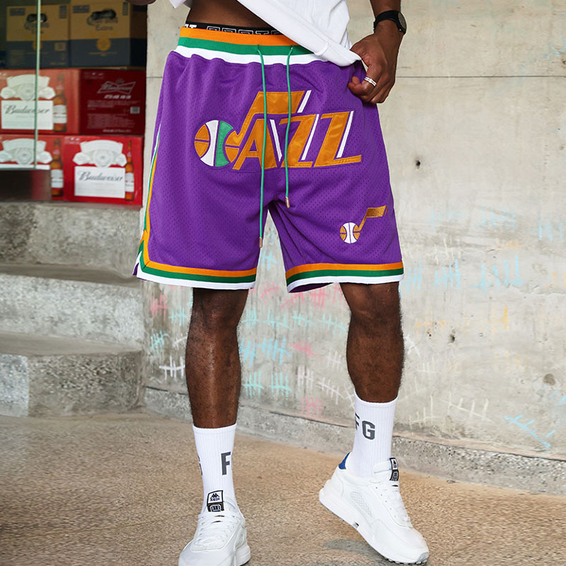 Hip Hop Retro Magic Pocket Embroidered Basketball Shorts