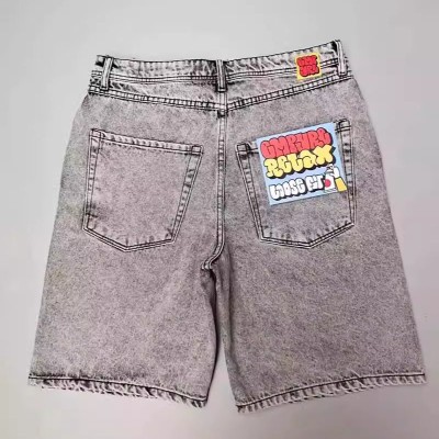 Vintage Washed and Aged 5-Point Denim Shorts