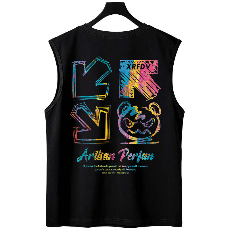 Hip Hop Graffiti Graphic Sleeveless T-Shirt