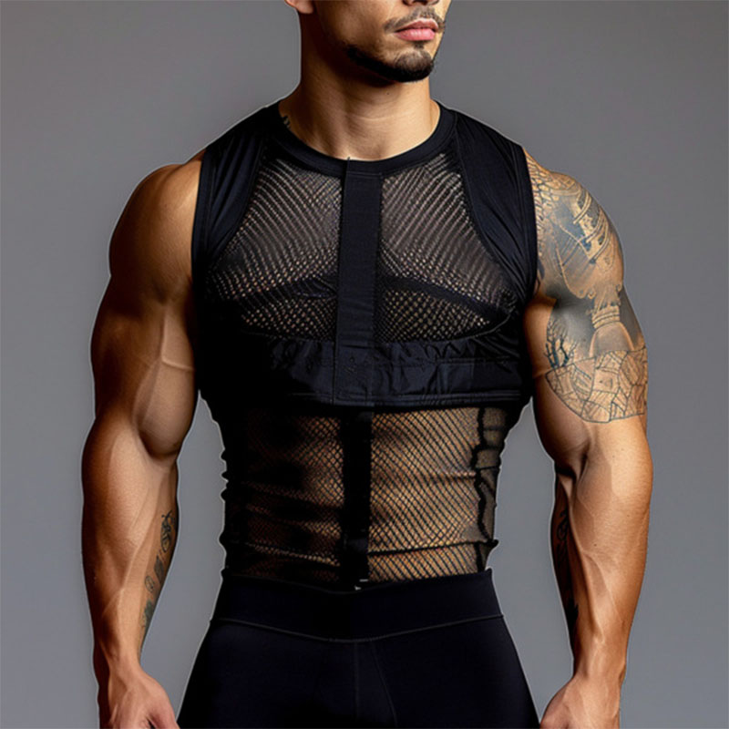 Breathable Slim Mesh Sleeveless Tank Top