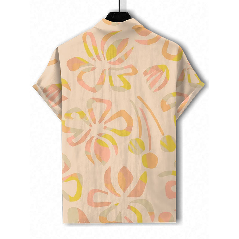 Floral Printed Linen Hawaiian Shirt