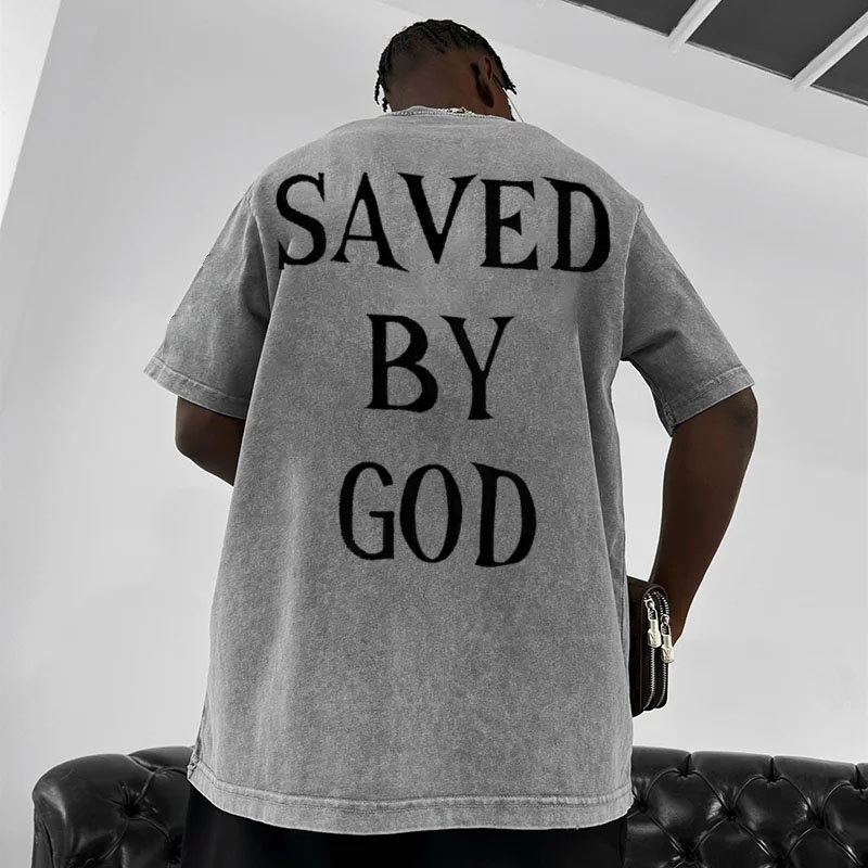 Distressed Snowflake Batik Cotton T-shirt