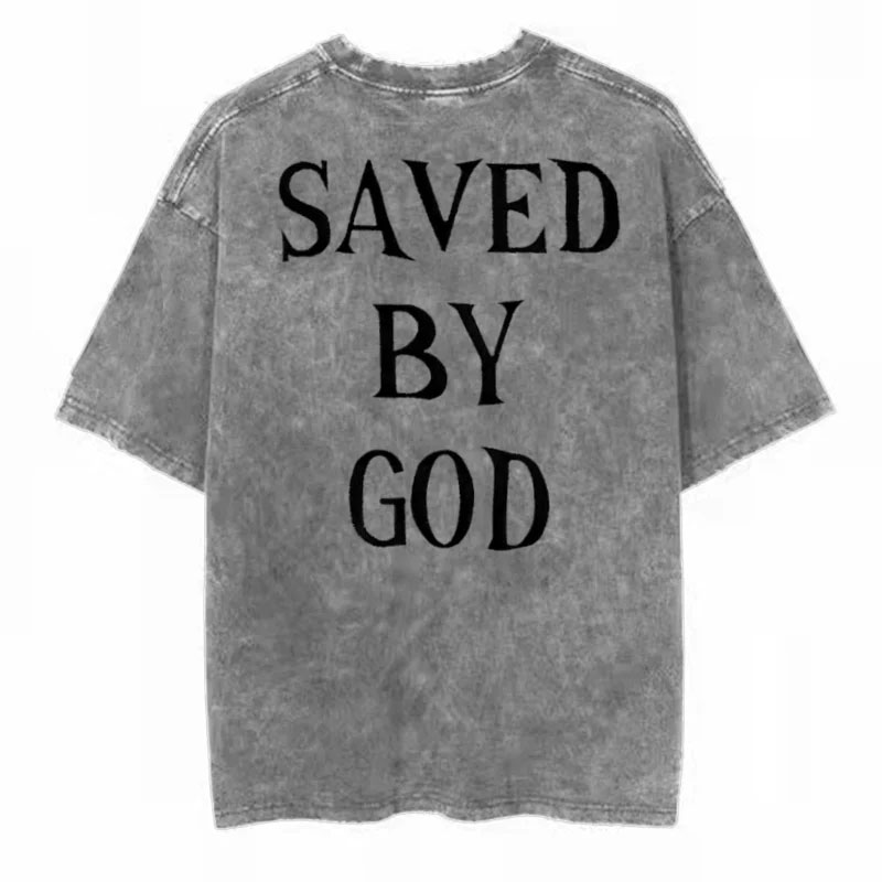 Distressed Snowflake Batik Cotton T-shirt