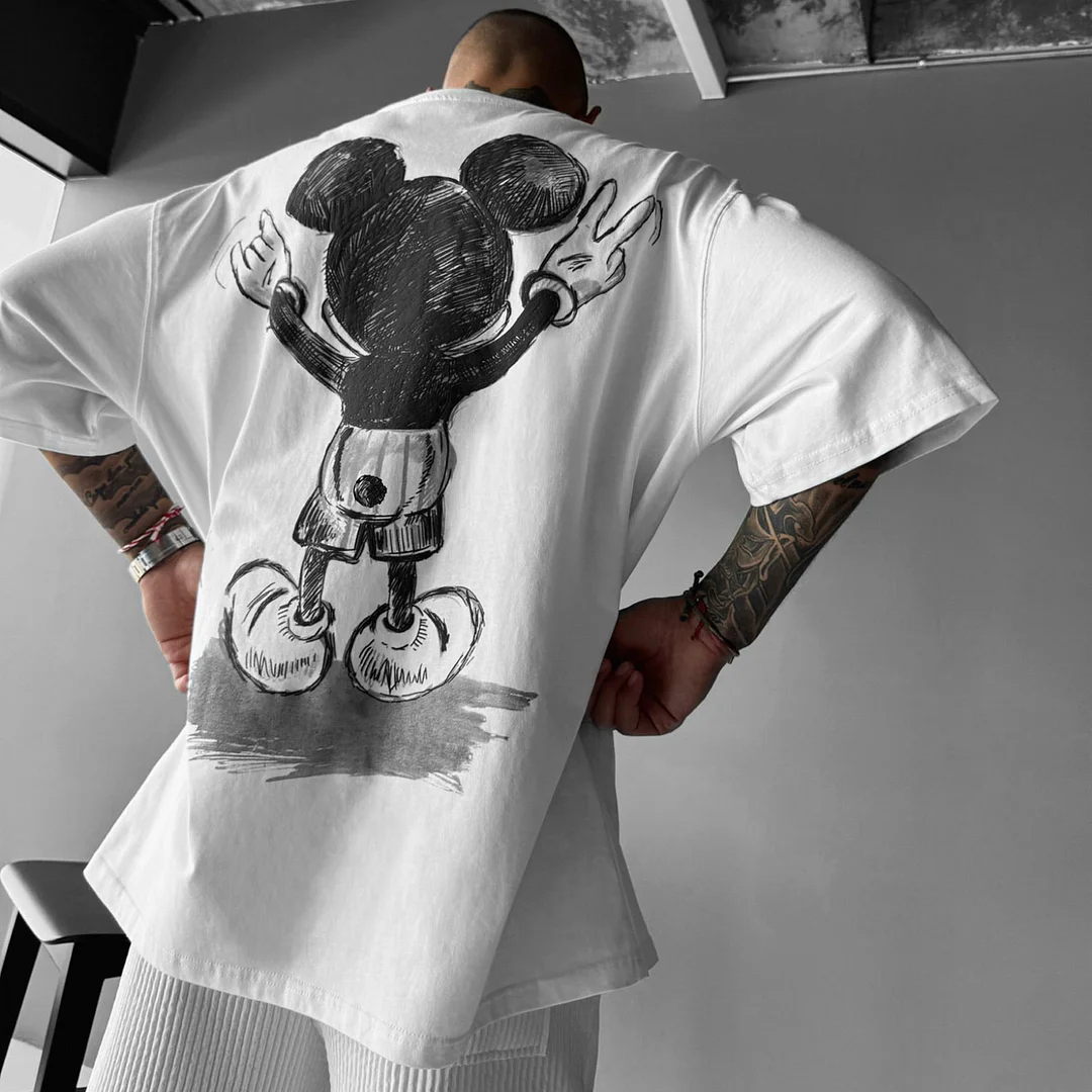 Hip Hop Large Print Cotton T-Shirt